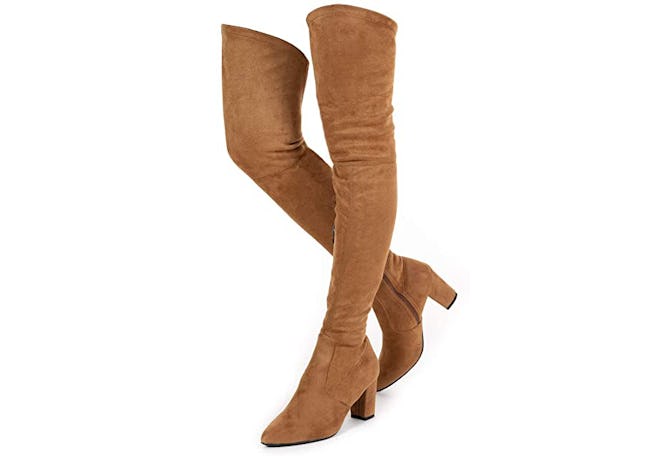 N.N.G Suede Over The Knee Block Heel Boots