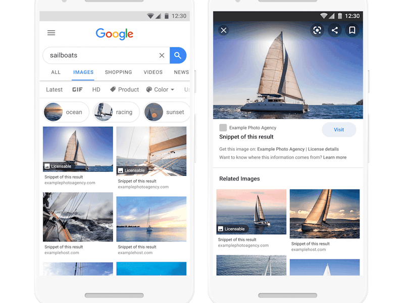 Google Image Search results demo