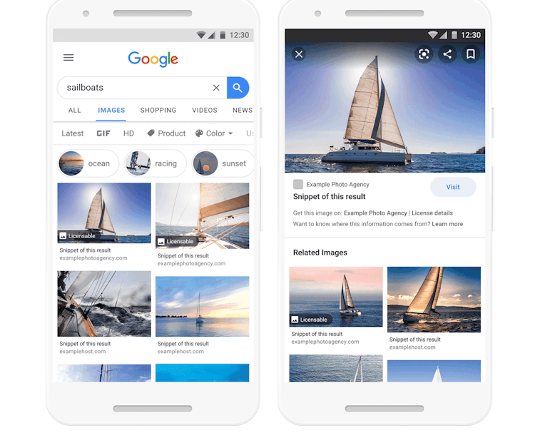 Google Image Search results demo