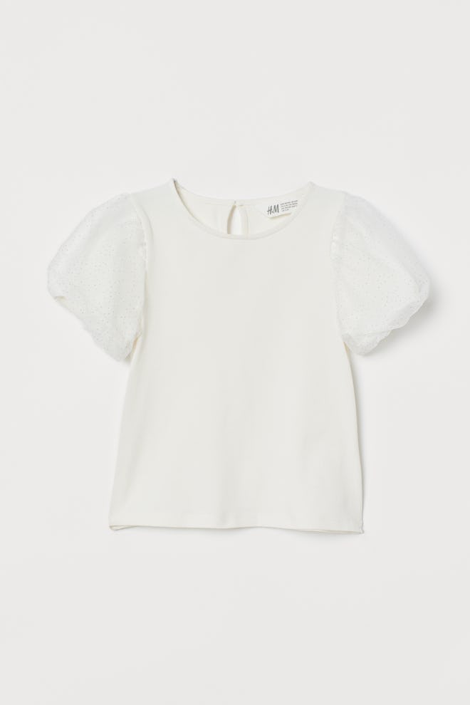 Puff-Sleeved Jersey Top