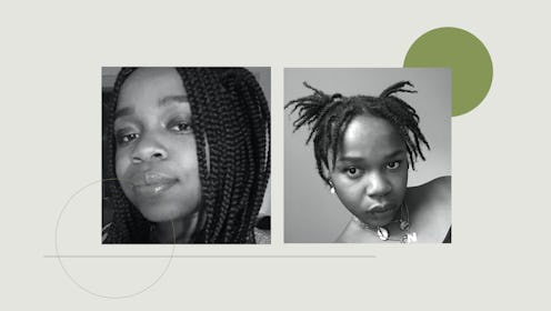 Niellah Arboine and her lockdown dreadlock hairstyles in a collage