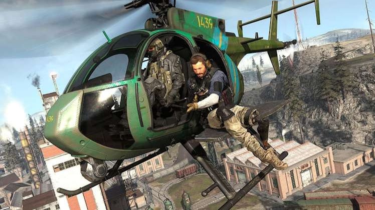 A man shooting from a helicopter in Call of Duty: Warzone season 5