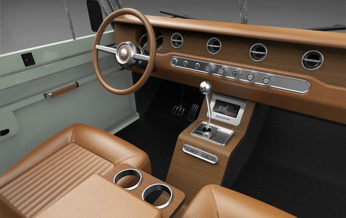 The interior of Zero Labs' electric Ford Bronco