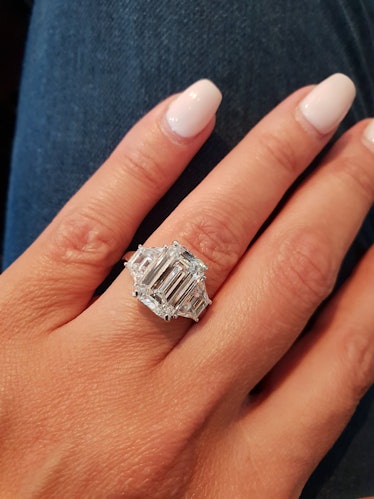 Emerald Cut Diamond Square Engagement Ring