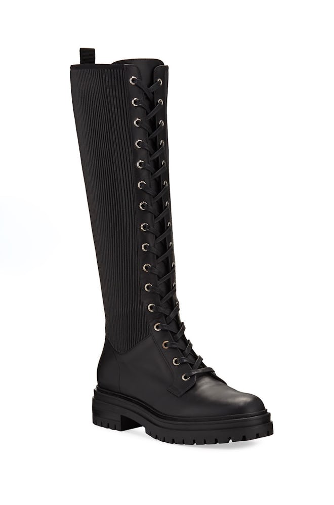 Lace-Up Combat Knee Boots