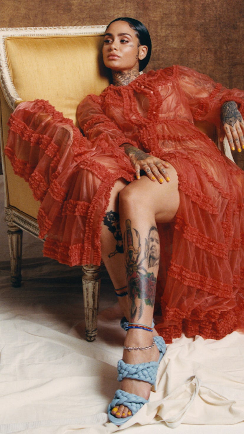 Kehlani wearing a sheer pre-fall 2020 gown