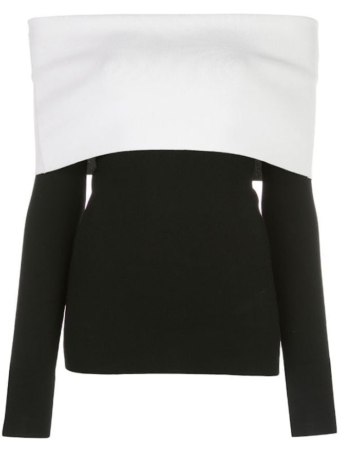 Two-Tone Off-The-Shoulder Top