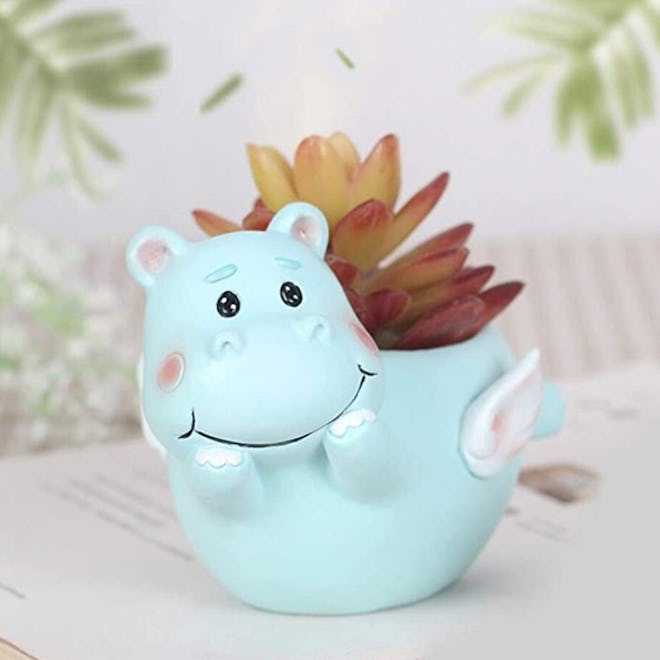 Cute Shy Hippo Succulent Pots