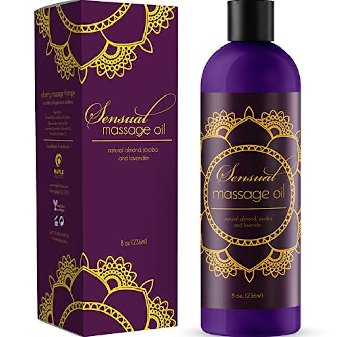 Maple Holistics Sensual Massage Oil with Relaxing Lavender Almond Oil and Jojoba