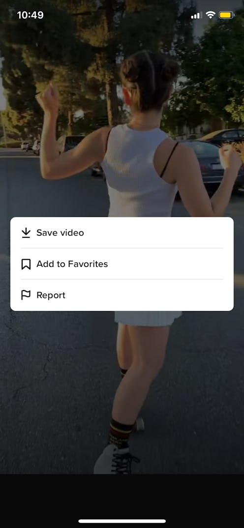 A screenshot of how to save videos on TikTok