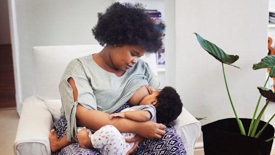 Black mom breastfeeding her baby