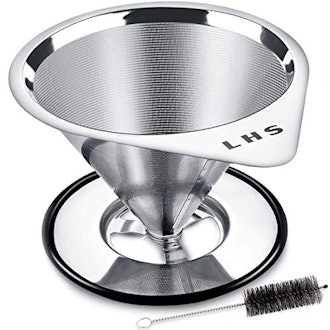 LHS Pour Over Coffee Dripper Stainless Steel 
