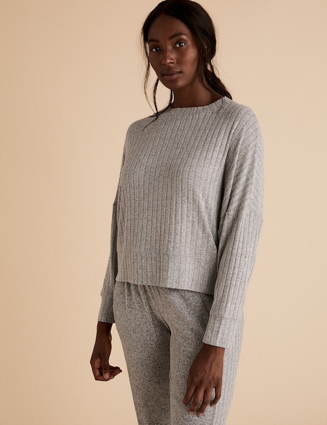 Cosy Knit Ribbed Lounge Top