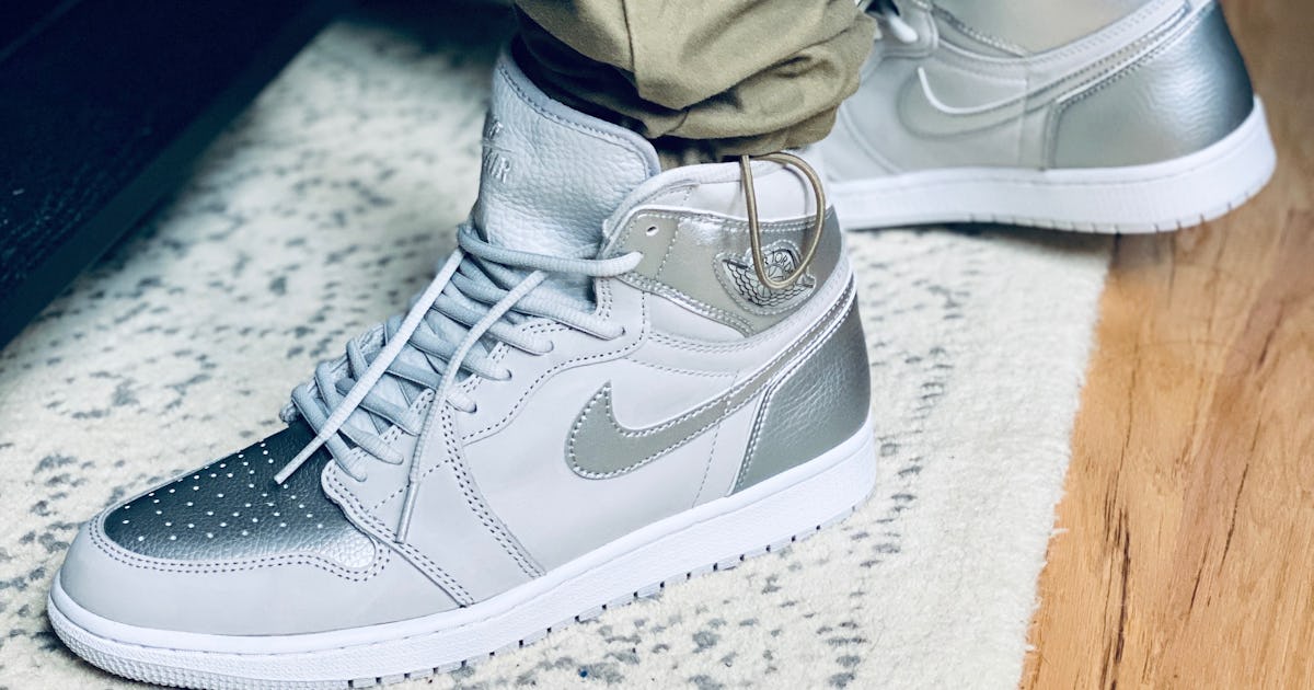 Metallic silver jordan 1 hot sale