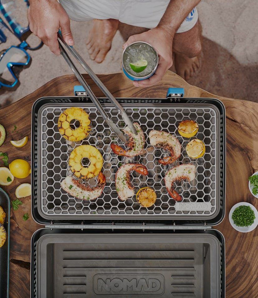 A Nomad briefcase-sized grill