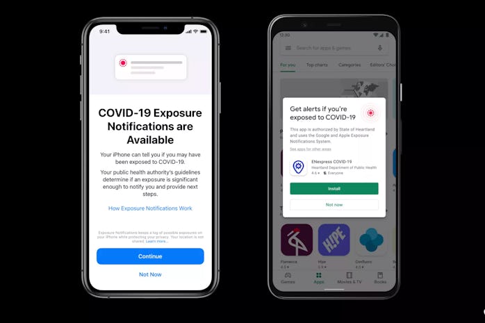 Apple and Google's new Exposure Notification Express system.