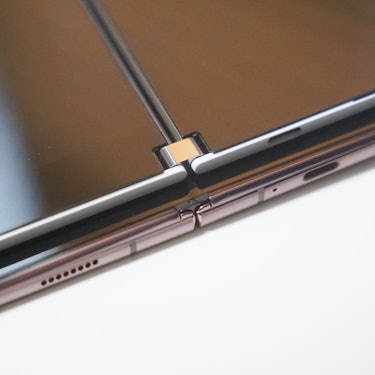 The Surface Duo's hinge allows the screens to be folded backward 360 degrees.