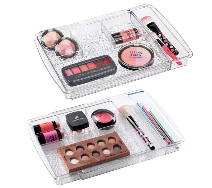 mDesign Expandable Drawer Makeup Organizer