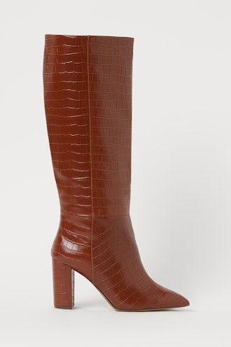 Crocodile-Patterned Boots