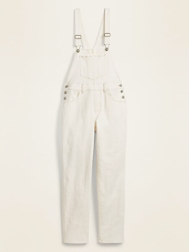 Relaxed Off-White Jean Overalls for Women