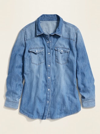 Western No-Peek Plus-Size Jean Shirt