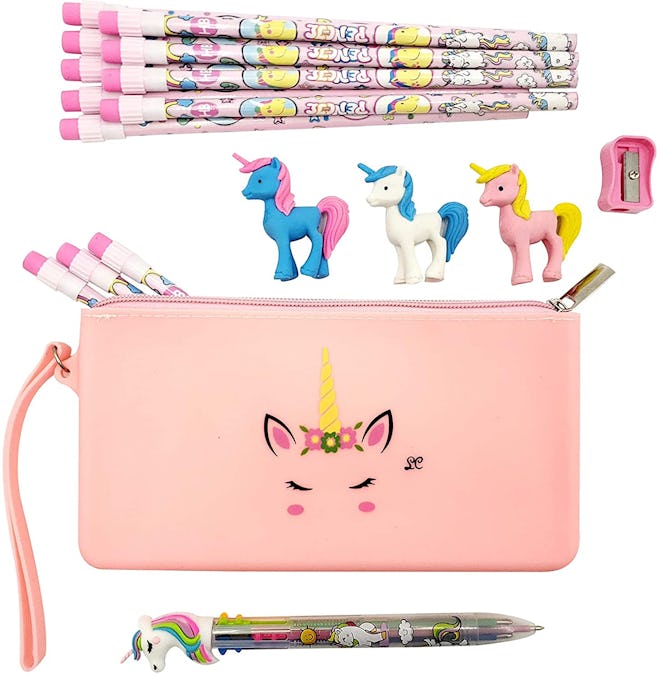  Unicorn Pencil Case Stationary Set