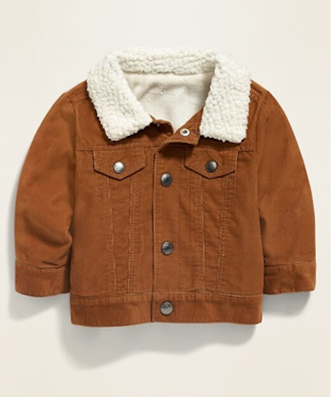 Unisex Sherpa-Lined Corduroy Trucker Jacket for Baby
