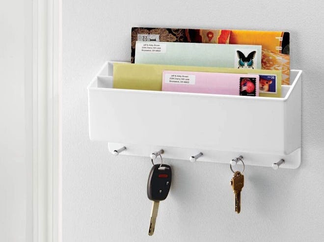 mDesign Wall-Mounted Plastic Divided Mail Organizer