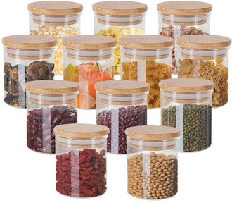 GoMaihe Glass Jars with Bamboo Lids