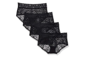 Amazon Essentials Women's Lace Stretch Hipster Panty (4-Pack)