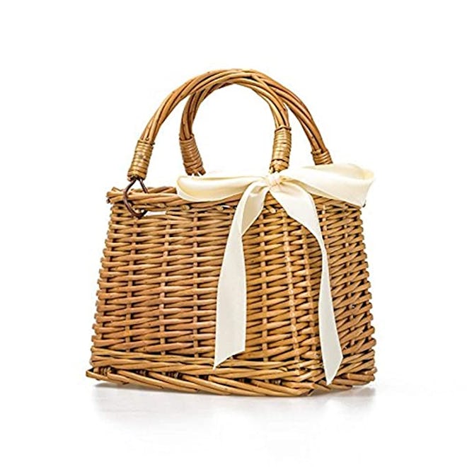 Docot Natural Hand-Woven Rectangular Wicker Handbag