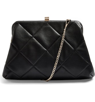 Topshop Quilted Faux Leather Clutch