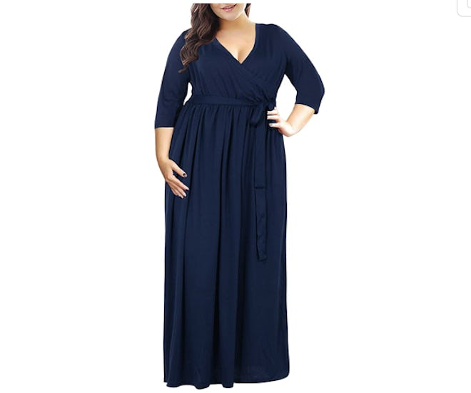 Nemidor Women's 3/4 Sleeve Plus Size Maxi Dress