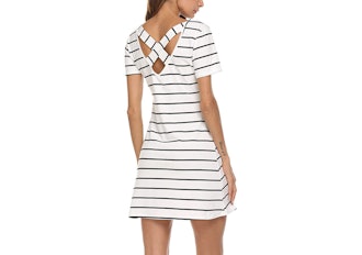 Feager Striped Crisscross Dress