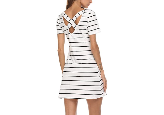 Feager Striped Crisscross Dress