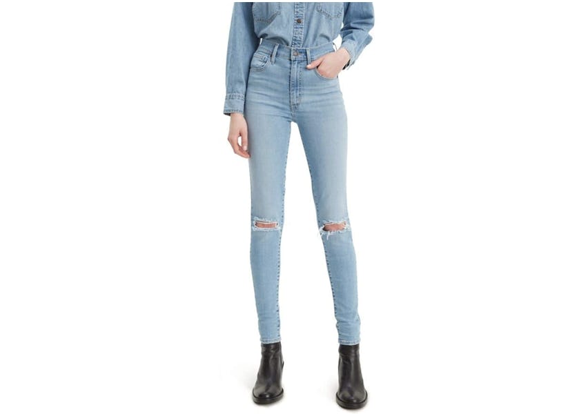 high rise stretch jeans