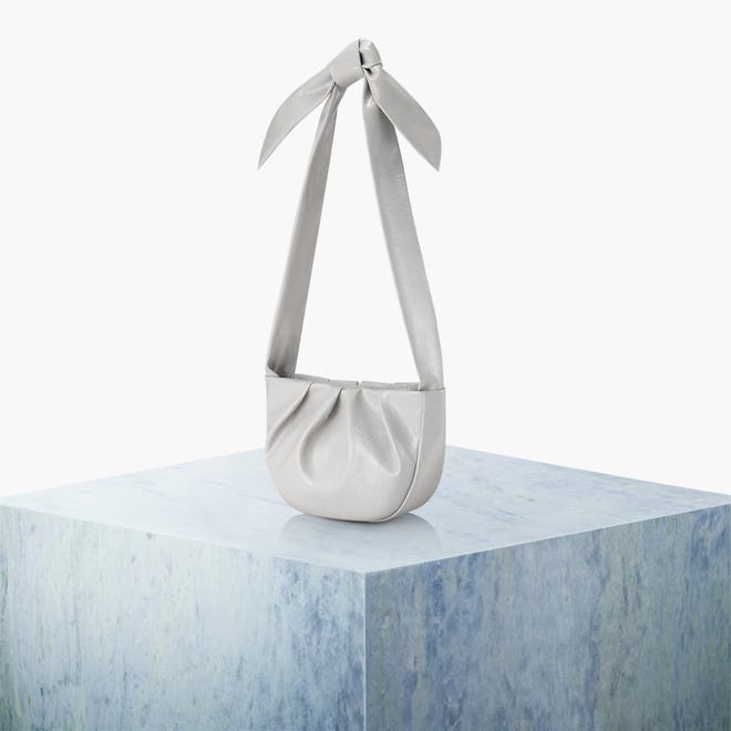 RIBBON BAG 27 SHIRRING - LIGHT GRAY