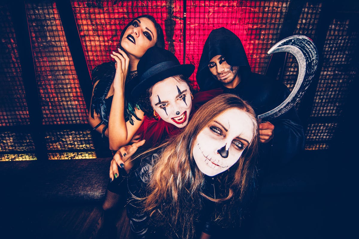 Friends in spooky Halloween costumes