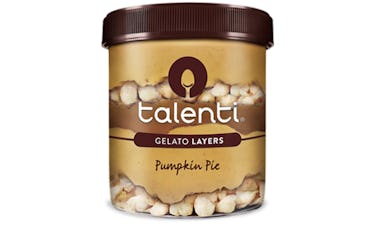Talenti’s new Pumpkin Pie Gelato includes pie crust pieces.