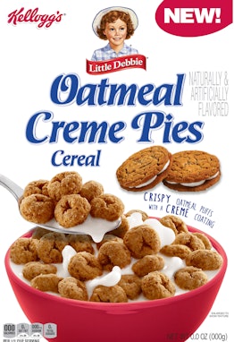 Kellogg's is releasing a Little Debbie Oatmeal Creme Pie Cereal.