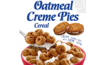 Little Debbie oatmeal creme pie cereal is coming soon.