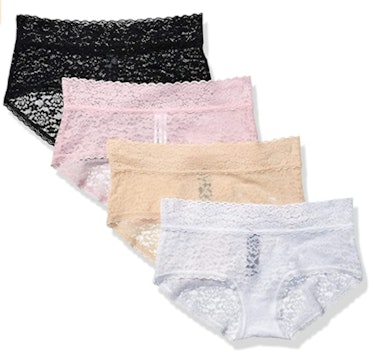 Amazon Essentials Women's Lace Stretch Underwear (4-Pack) 