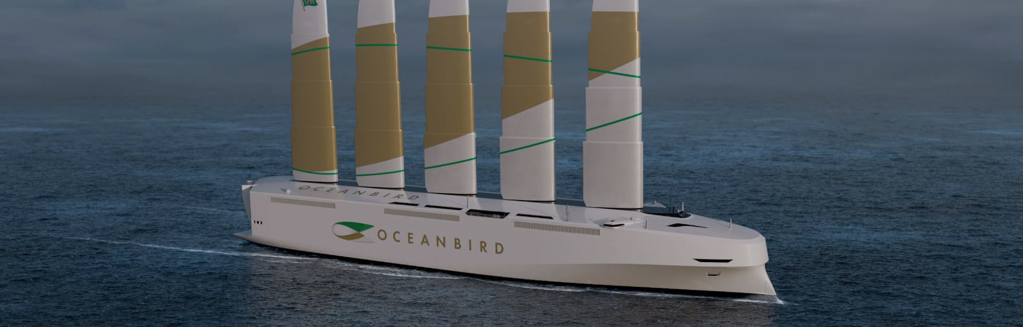 The Oceanbird is a cargo ship powered by wing sails.