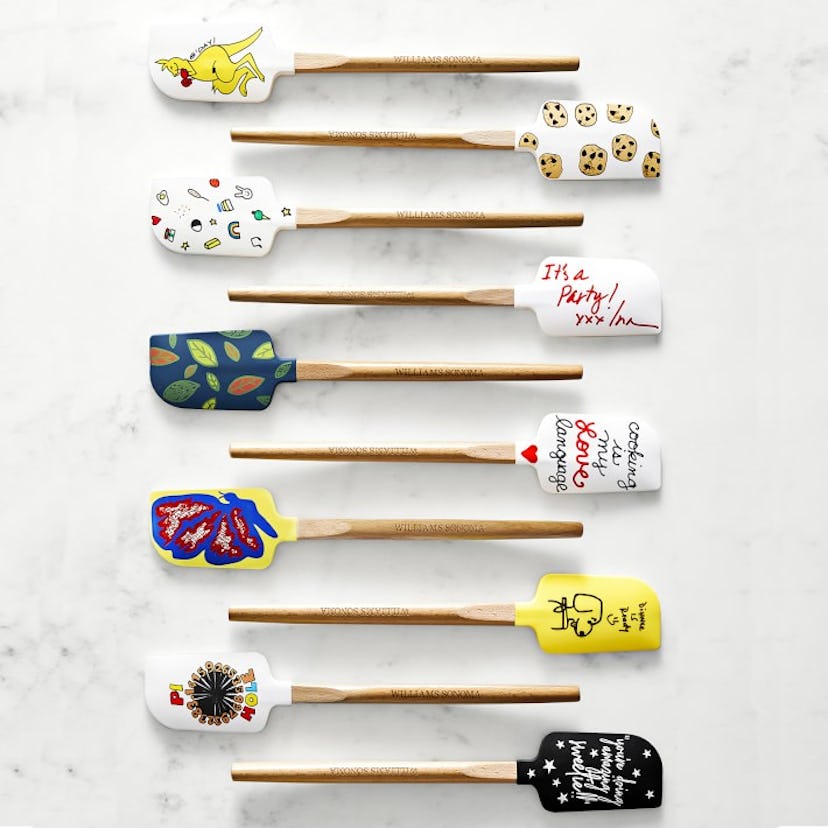 Lineup of 10 celebrity-designed spatulas for Williams Sonoma No Kid Hungry collection