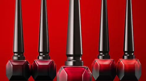 Christian Louboutin Beauty Matte Fluids nail review with photos of the polish on nails.
