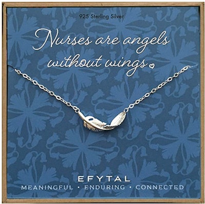Sterling Silver Feather Necklace for Nurses