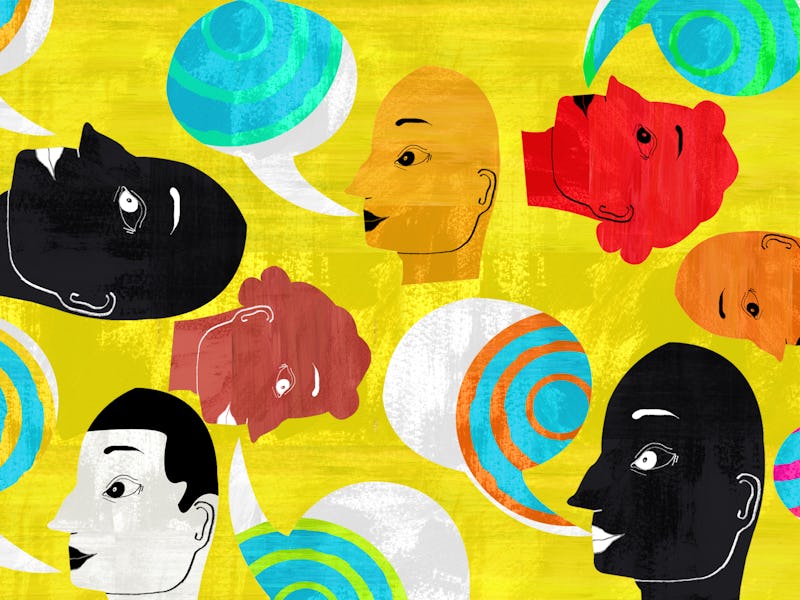 Group of people talking.