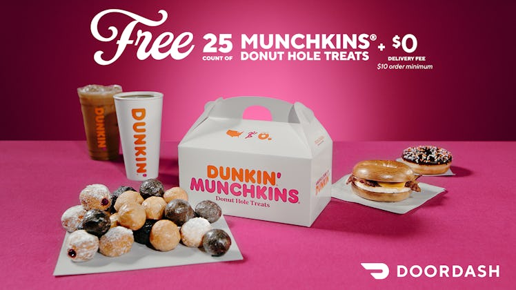 Dunkin's new DoorDash delivery partnership includes $0 delivery fees.
