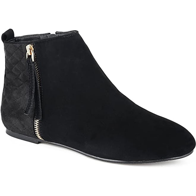 These flat boots are some of the best black ankle booties.