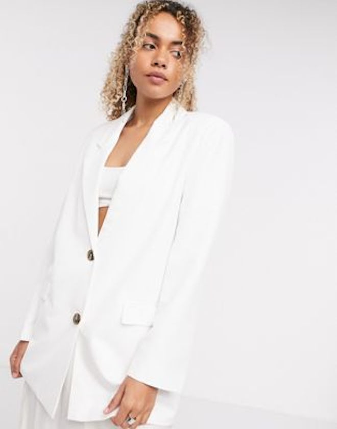  'Perfect' Oversized Dad Blazer In Ivory